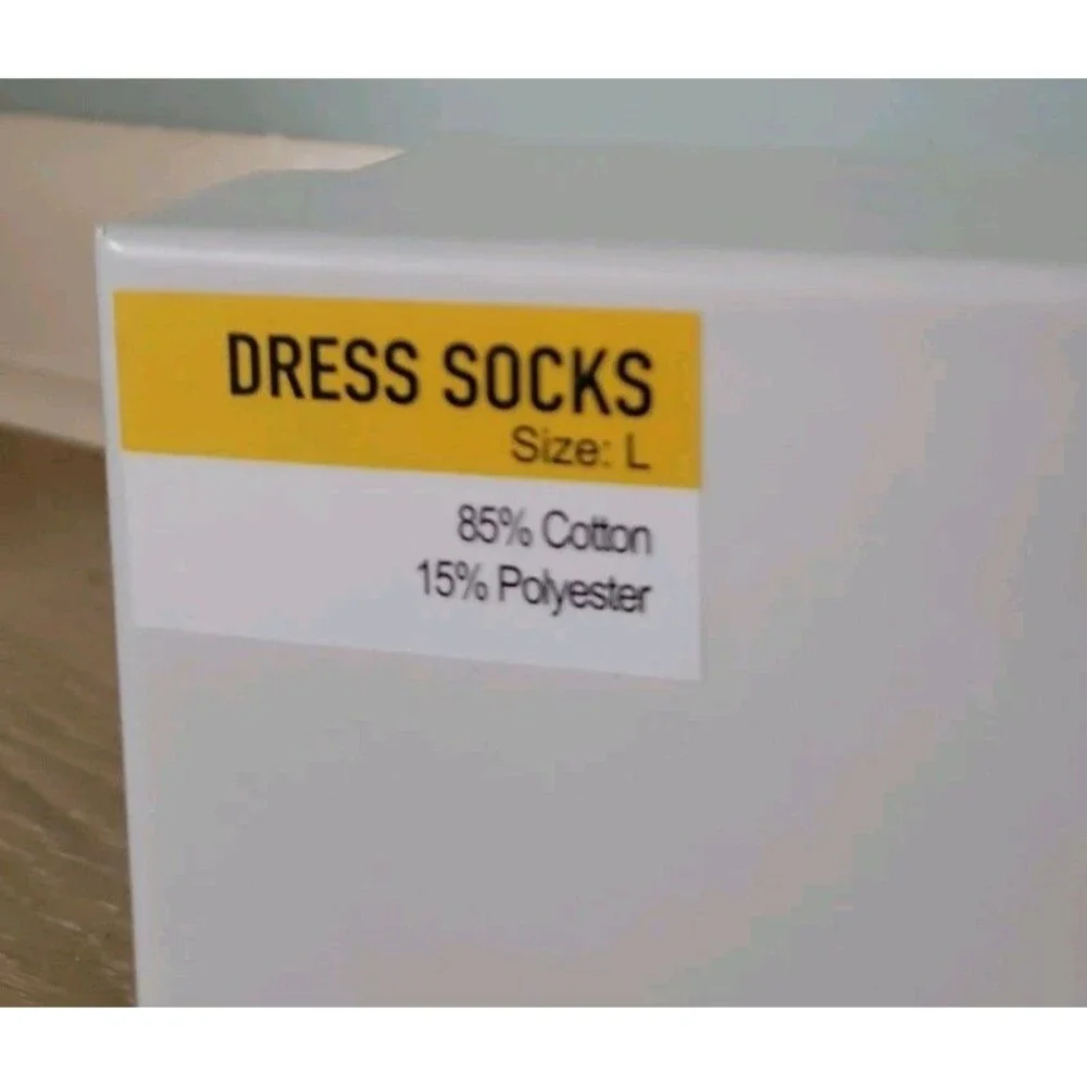 WANDER Men's Solid Dress Socks Cotton Men 6 Pairs Size L Navy 85% Cotton